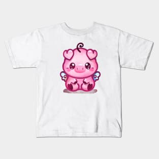 winged pig Kids T-Shirt